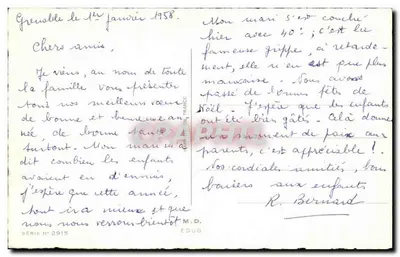 Crianças brincando na neve — Bilhete postal antigo M.D. Édug, série n°2915 — Verso