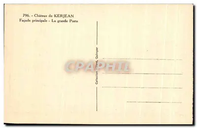 Castelo de Kerjean — Facha principal - A grande Porta — Coleção Villiard, Quimper — Verso