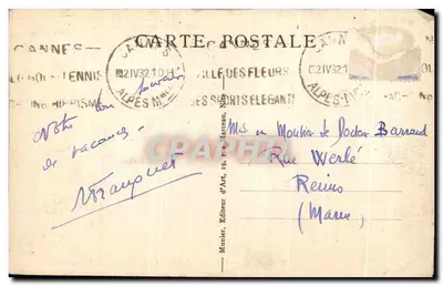 Cannes — Esplanade des Alliés — éditeur Dessevis, n° 184 — Verso