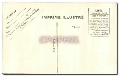Paris — Palácio do Eliseu — Residência do Presidente da República — editor Imprimé Illustré, n° 4085 — Verso