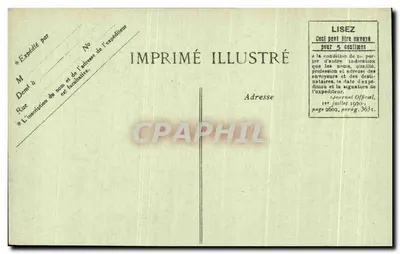 París — El Louvre — Estatua de Gambetta — Imprimé Illustré n°4493 — Reverso