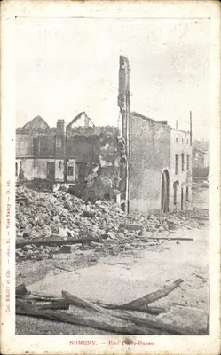 Nomeny — Rue Porte-Basse — destruição — fot. M. Visé Nancy — D. 40.
