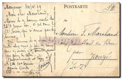 Burg Gutenfels — ruínas em falésia à beira de um rio — editor Avudini, série 304 — Verso