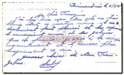 Giardino sperimentale — Specchio d'acqua — Algeri — Editore: J. Dufour, Algeri — Verso