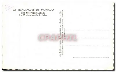 Monte-Carlo — O Casino visto do Mar — Les Editions Mar, 4 boulevard de Cimiez, Nice — Verso