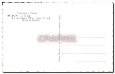 O Leão de Belfort — Monument escultor — Edição BRARD, 33 bis, Folsburg dos Ancestrais — Verso