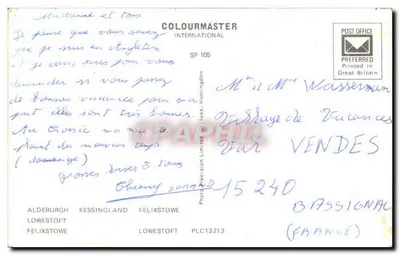 A Costa de Suffolk — Coloumaster International — SF 105 — Verso