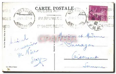 Nice. Promenade des Anglais — Stara pocztówka n°129, wydawca anonimowy — Rewers