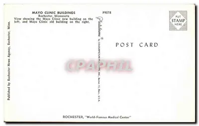 Edifici del Mayo Clinic — Rochester, Minnesota — Pubblicato da Colourpicture Publishers, Inc. — Verso