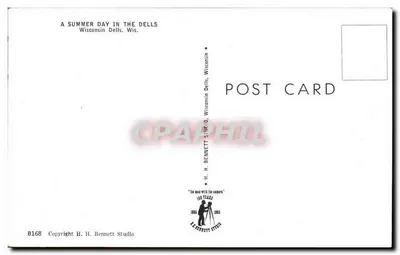 Um Dia de Verão nas Dells — Wisconsin Dells, Wis. — H. H. Bennett Studio, B168 — Verso