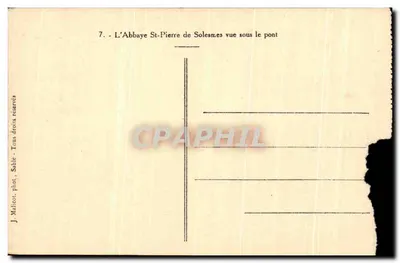 Tu viện Saint-Pierre de Solesmes — cảnh quan dưới cầu — J. Malice, chụp ảnh — Sable — Mặt sau