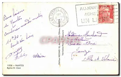 Igreja de Saint-Clair — Nantes — Édition Nozaïs — Verso