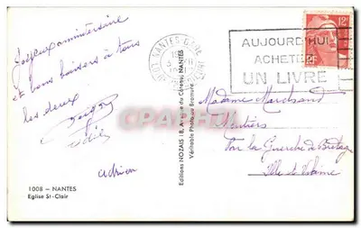 Igreja Saint-Clair — Nantes — Edições NOZAIS — Verso