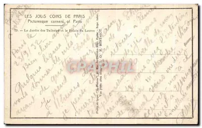 Der Tuileries-Garten und das Louvre-Museum — Les Jolis Coins de Paris, n°79 — Verlag Patras — Rückseite