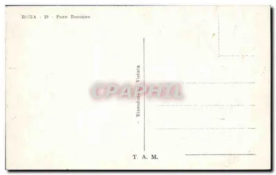 Rzym — Foro Romano — widok panoramiczny z ruin z kolumnami i nowoczesnymi budynkami na tle — T.A.M. nr 29 — Rewers