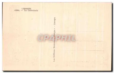 Limoges — A Catedral — Les Éditions Modernes de Théojac — Verso
