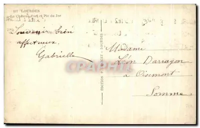 Zamek-Fort i Wzgórze Jer — Lourdes — Wydawnictwo P. POUJET — Rewers