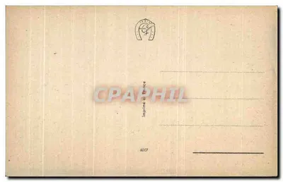 Wiosenny krajobraz — drzewo w kwiecie, strumień, dom — Wydawnictwo Francuskie, nr 6007 — Rewers