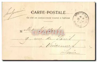 Palácio de Fontainebleau — Lago das Carpas e Museu Chinês — G. F. P., Paris, rue Turenne — Verso