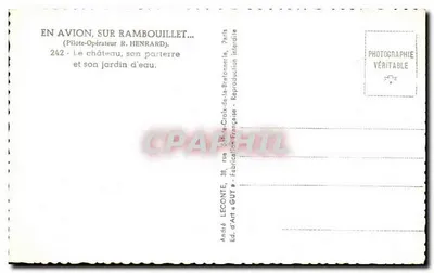 Castello di Rambouillet — vista aerea — André LECONTE, Parigi — Verso