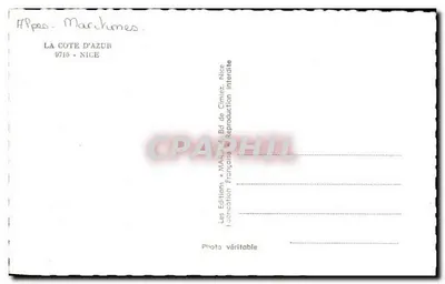 Panoramiczne widok na Nice — Souvenir PAPH z Nice — Éditions Marchimes — Rewers