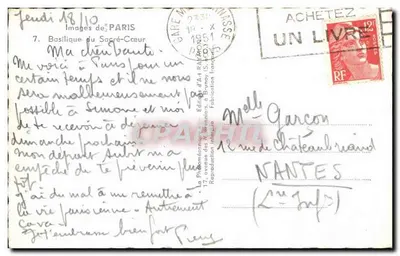 Basílica do Sagrado Coração — Paris — Imagens de Paris n°7 — Edições de Arte RAYMOND — Verso