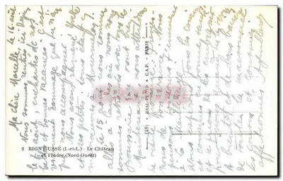 O Castelo e o Indre (Nordeste) — Rigny-Usse — editor C.A.P. n° (48) — Verso