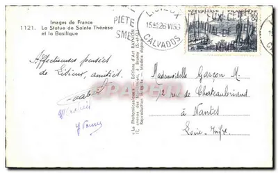 Lisieux — Beeld van Sint-Teresa en Basiliek — Éditions d'Art Raymon — Achterkant