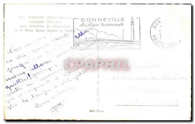Aiguilles de Chamonix i Mont Blanc z Jaille — Bonneville, Haute-Savoie — CAP — Rewers