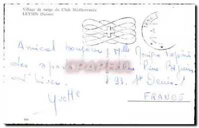 Vila de neve do Club Méditerranée — LEYSIN (Suíça) — Photo Triomphe, n°554 — Verso