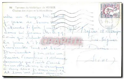 Terrasse do teleférico de Veyrier — Cadeia dos Alpes e o Monte Branco — editor Hélé — Verso