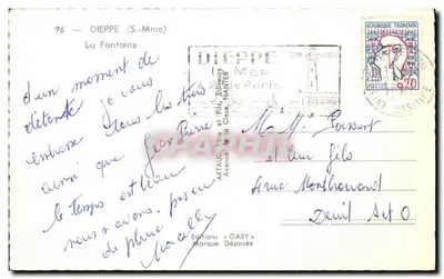 Fontaine de Dieppe — editor Gaby, n°96 — Verso