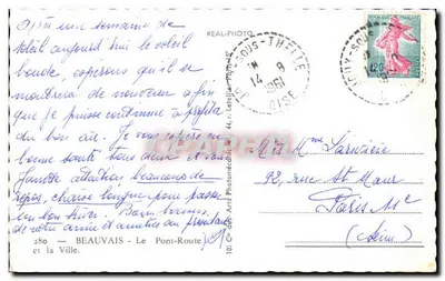 Beauvais — O Pont-Routier e a catedral — Cap — Verso