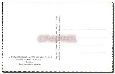 Côte Vermeille — Recuerdo de la Côte Vermeille — Reverso