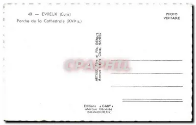 Portale della Cattedrale — Évreux (Eure) — Éditions Gaby — Verso
