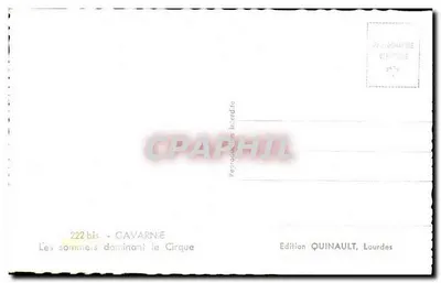 Os picos dominando o Cirque — CAVARNE — Edição QUINAULT, Lourdes — Verso