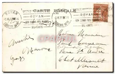 Casino de Royan — 1912 — Éditeur : Éditions Lévy — Verso