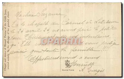 Chapelle et Châsse de la Béthérèse de l'Enfant-Jésus — éditeur A. Gungis — Verso
