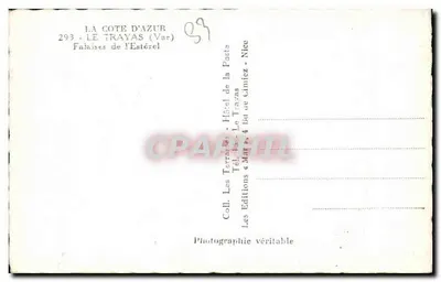 Les Falaises de l'Estérel — Le Trayas (Var) — Les Editions de la Poste — Rewers