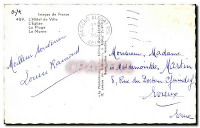 Półnowoczesna pocztówka Maisons Alfort — Rewers