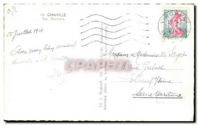 Dolmenes de Chaville — Éd. J. Godneff, Aubervilliers — n° 82 — Verso