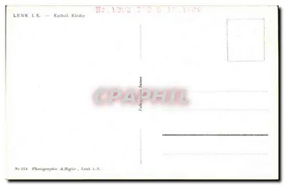 Lenk i.S. — Kathol. Kirche — Fotografia A. Bigler, Lenk i.S. Nr 254 — Rewers