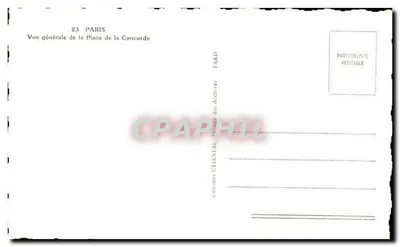 Place de la Concorde — vista geral — edições Chantal — Verso