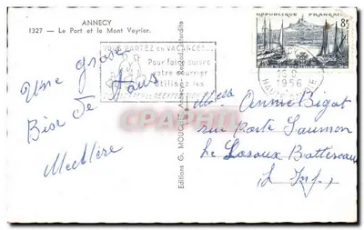 O Porto e o Monte Veyrier — Annecy — Edições G. Mouchet — Verso
