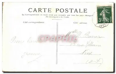 Pejzaż Versaille — widok z lotu ptaka ogrodu i pałacu — wydawca nieznany — Rewers