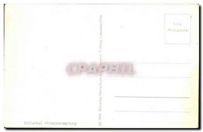 Höllental, Hirschen sprung — vista da falésia com um carvalho isolado — editor Bildverlag Oberszele, n° 3400 — Verso