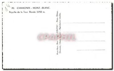Aiguille de la Tour Ronde — Chamony-Mont-Blanc — Photo COUTTET — Verso