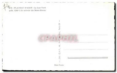 Plateau d'Assy - Jezioro Zielone — lustrzane odbicie Mont-Blanca — C.A.P. Paris — Rewers