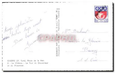 Gisors - Il Castello - La Torre del Governatore e del Prigioniero — COMBIBIER IMP. MACON (71, S.-et-L.) — Verso