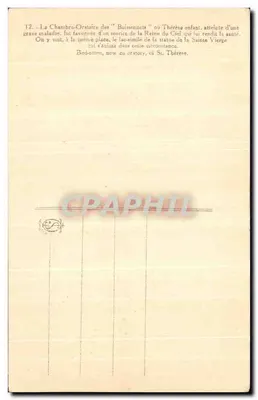 Sala de Oração dos Buissonnets — Santa Teresinha — editor não visível — Verso